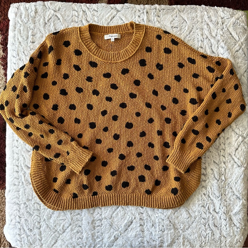 Polka Dot Sweater - Mustard and Black